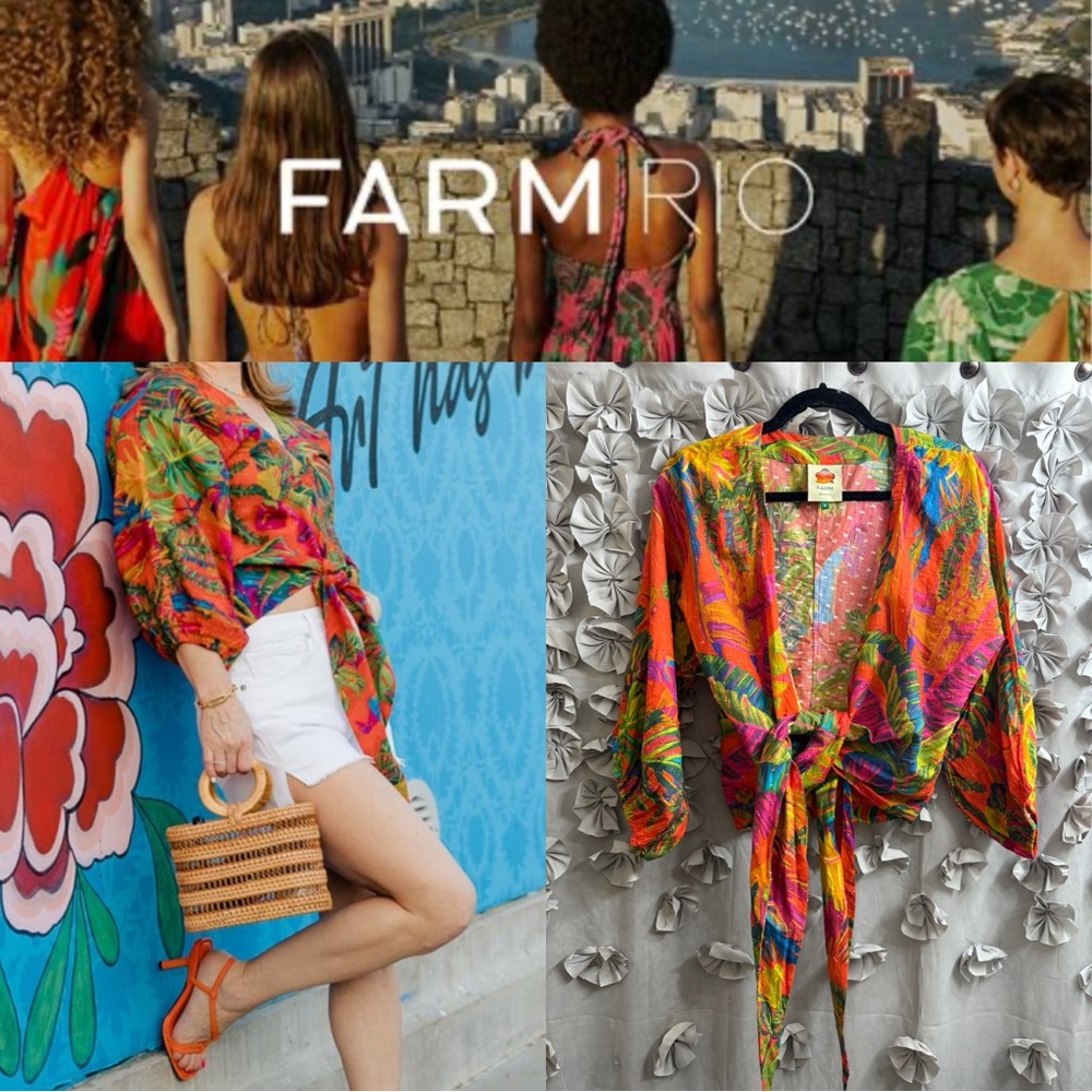 FARM Rio Women's Tropical Multicolor Wrap Blouse